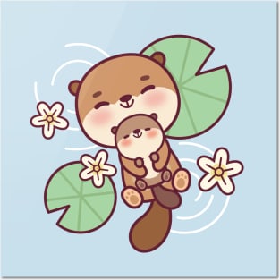 Otter hug kawaii Posters and Art